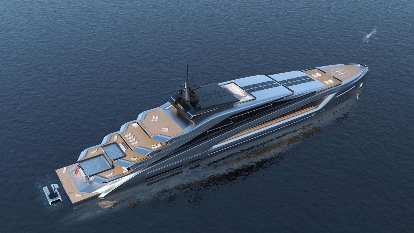 Doch der Umwelt zuliebe ist "The California" mit einem Hybridantrieb ausgestattet: Bis zu fünf Stunden soll die Yacht mit elektrischer Energie aus den 60 Tonnen schweren  Lithium-Akkus versorgt werden.