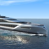 So wird die Mega-Yacht aussehen: Erste Renderings des Designers Kurt Strand zeigen die schnittige Linienführung des Schiffes.