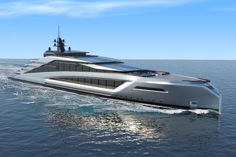 So wird die Mega-Yacht aussehen: Erste Renderings des Designers Kurt Strand zeigen die schnittige Linienführung des Schiffes.