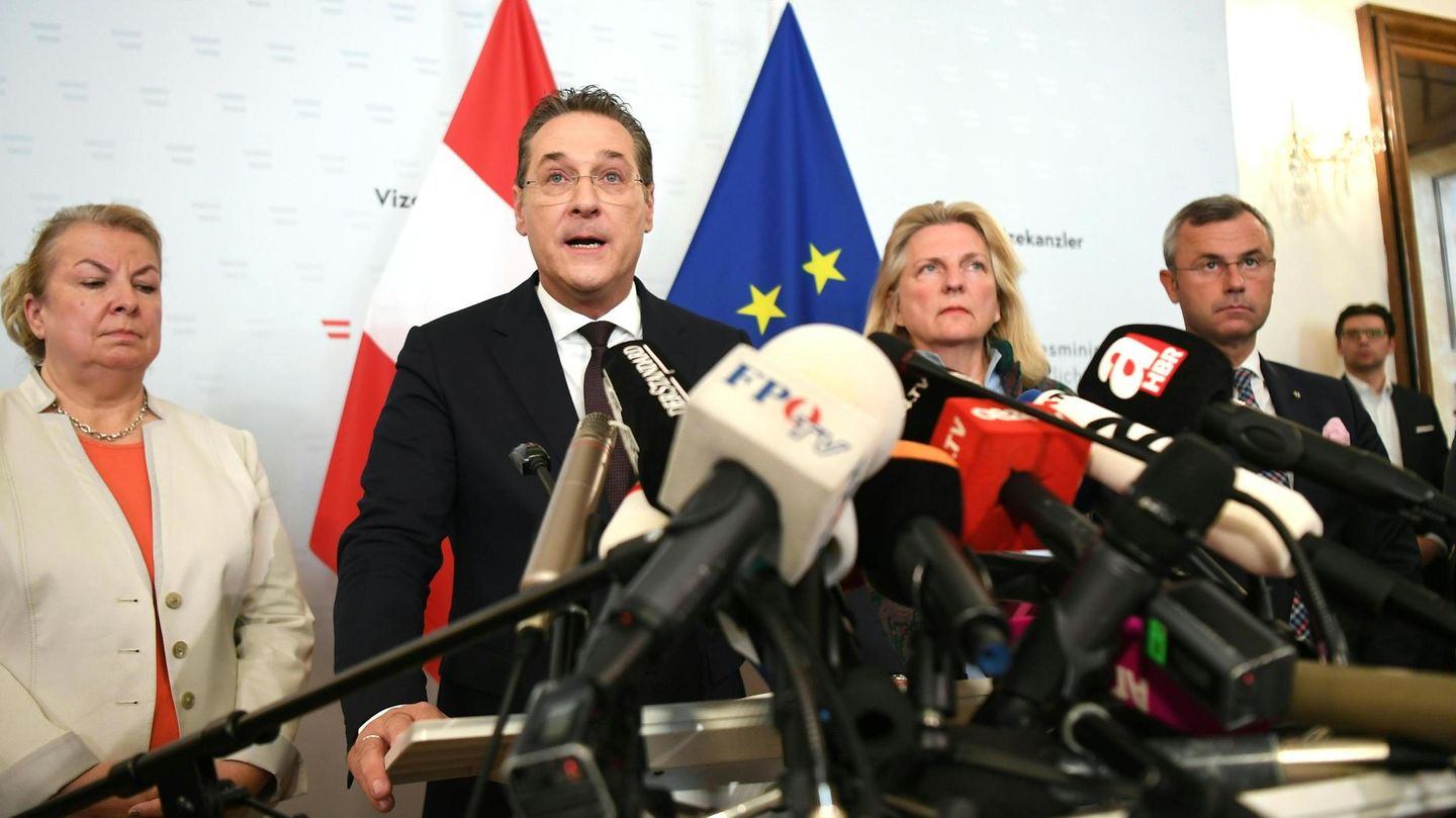 Vizekanzler Heinz Christian Strache (FPÖ) verkündet seinen Rücktritt