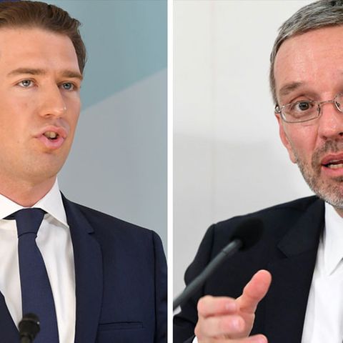 Bundeskanzler Kurz und Innenminster Kickl (r.)