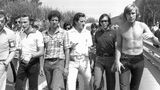 Niki Lauda (ganz links) mit Jody Scheckter, Graham Hill, Emerson Fittipaldi und James Hunt