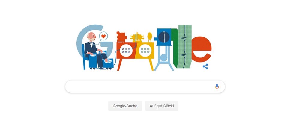 Google ehrt EKG-Erfinder Einthoven mit Doodle Google Doodle EKG Einthoven