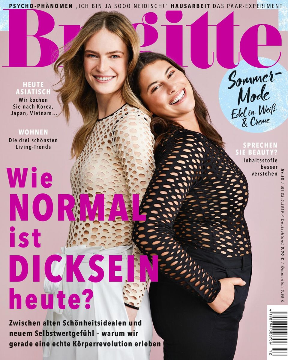 Cover Brigitte Die aktuelle Brigitte-Ausgabe erscheint am 22. Mai und beschäftigt sich in einem 11-seitige Dossier mit Antworten auf die Fragestellung: "Wie normal ist Dicksein heute?"