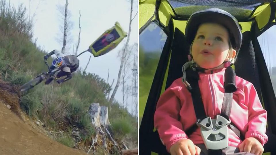 Video geht viral: Bekannter Fahrradakrobat soll babysitten – und nimmt die kleine Daisy kurzerhand mit auf Tour Video geht viral: Bekannter Fahrradakrobat soll babysitten – und nimmt die kleine Daisy kurzerhand mit auf Tour