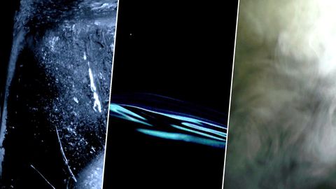 Forscher haben bei Weltraumexperimenten zu Wasser schwarzes, heißes Eis erschaffen.