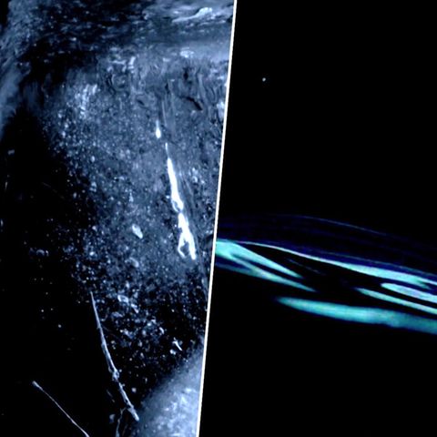 Forscher haben bei Weltraumexperimenten zu Wasser schwarzes, heißes Eis erschaffen.
