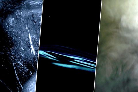 Forscher haben bei Weltraumexperimenten zu Wasser schwarzes, heißes Eis erschaffen.