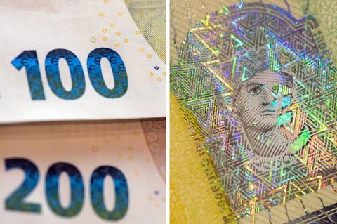 Die neuen Scheine verfügen über neuartige Sicherheitsmerkmale und sind schmaler als die bisherigen Scheine. 