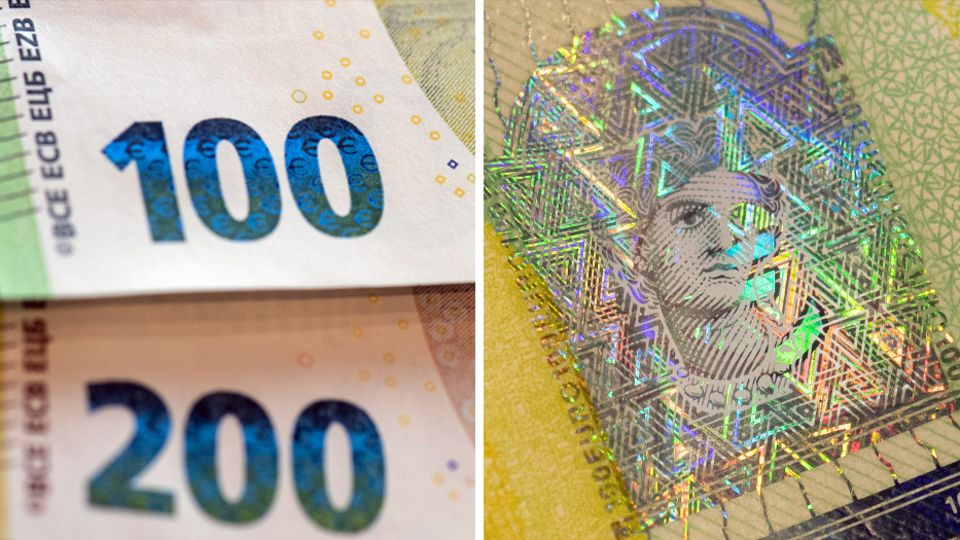 Die neuen Scheine verfügen über neuartige Sicherheitsmerkmale und sind schmaler als die bisherigen Scheine. 