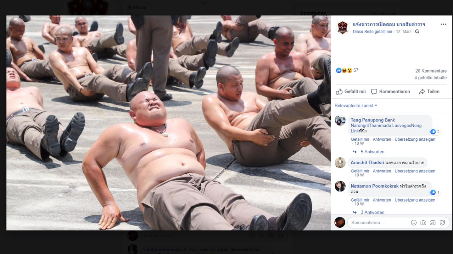 Thailand: Bootcamp statt Bäuchlein: Thailand schickt übergewichtige Polizisten ins gnadenlose Training