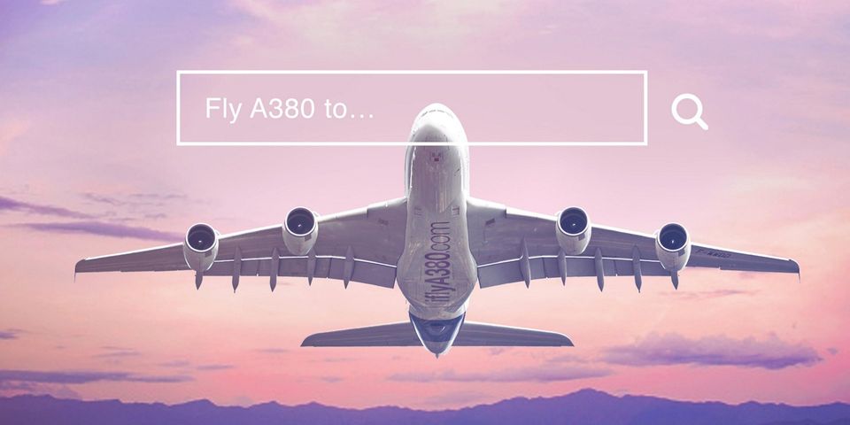 A380-Suchmaschine: Die Homepage von iflya380.com Die Homepage von iflya380.com
