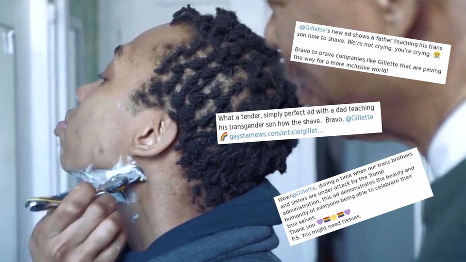 Die neue Werbekampagne des Rasiererherstellers Gillette zeigt die berührende Geschichte eines Transgender-Teenager, dessen Vater beim Rasieren hilft.