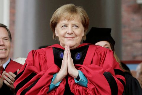 Bundeskanzlerin Angela Merkel bei der Verleihung der Ehrendoktorwürde der Harvard-Universität
