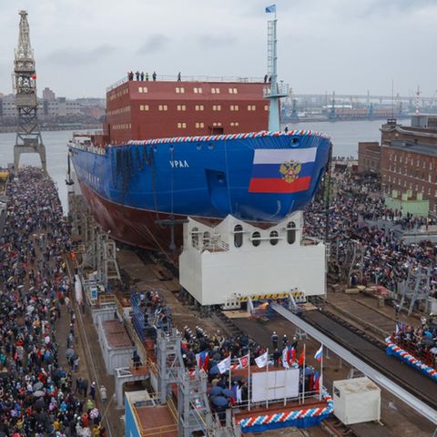Stapellauf der "Ural": Kein anderes Land der Welt baut so eine Flotte von Eisbrechern auf wie Russland