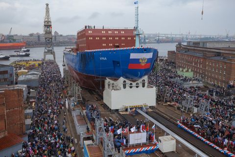 Stapellauf der "Ural": Kein anderes Land der Welt baut so eine Flotte von Eisbrechern auf wie Russland