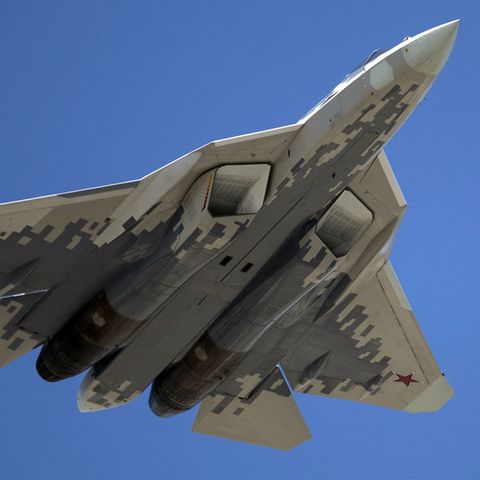 Ein Jet des Typs "Sukhoi Su-57" der russischen Luftwaffe