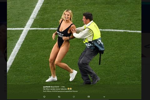 Flitzerin Kinsey Wolanski beim Champions League Finale