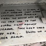 Die letzte Besatzung lies diese Notiz zurück.