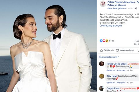 Charlotte Casiraghi bei ihrer Hochzeit mit Dimitri Rassam