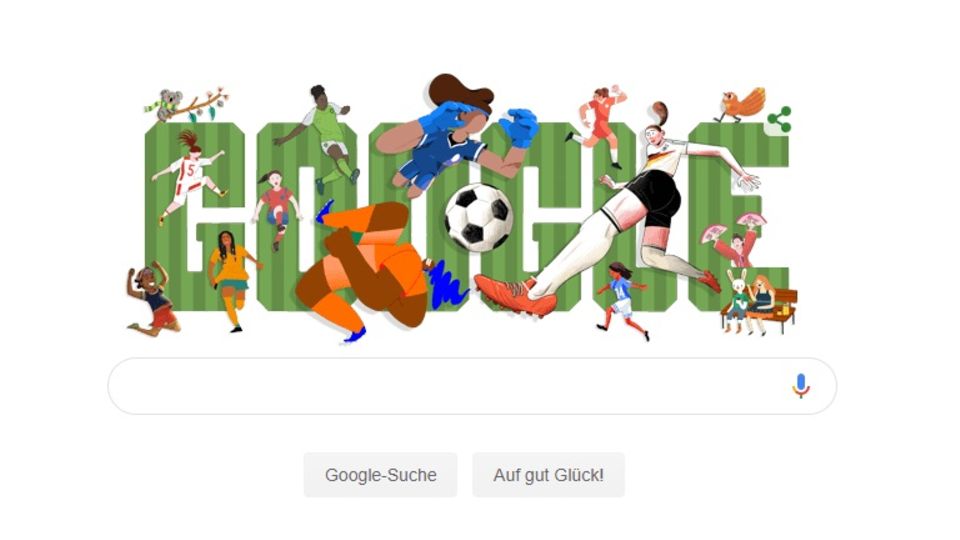 Google Doodle zum Start der Fußball-WM der Frauen 2019