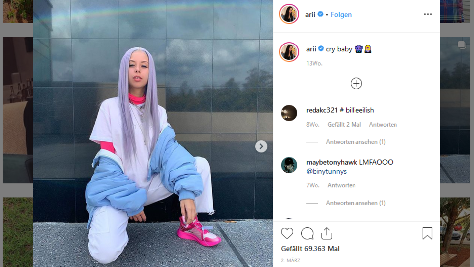 Arii hat auf Instagram 2,6 Millionen Follower. Mode verkaufen konnte sie aber deswegen nicht. 
