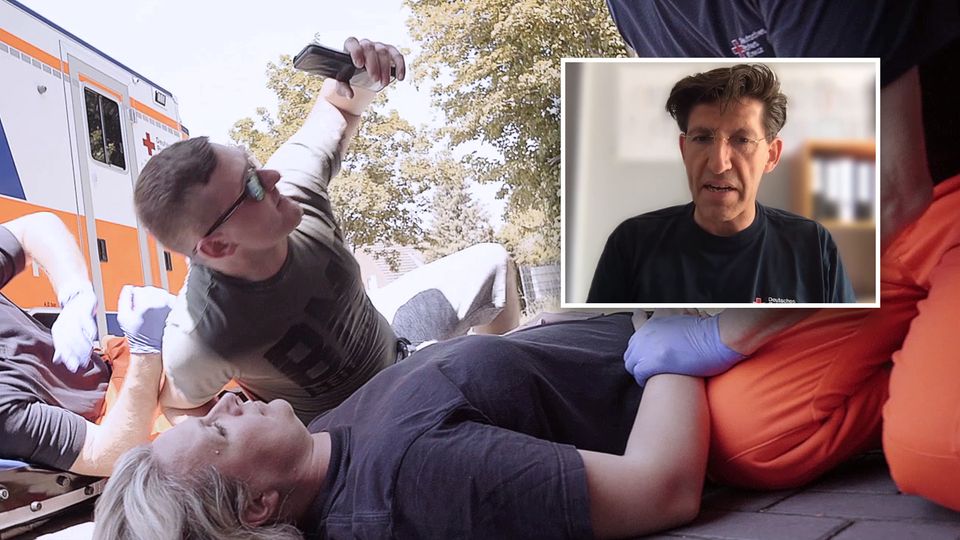 Gaffer macht Selfie mit verletzter Person (gestellt)