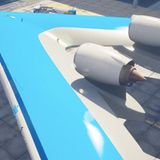 Die Triebwerke sitzen an der Innenseite der Flügel.