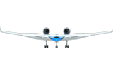 In der Voderansicht erkennt man die Nähe zu anderen Nurflüglern wie der B-2 Spirit-