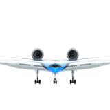 In der Voderansicht erkennt man die Nähe zu anderen Nurflüglern wie der B-2 Spirit-