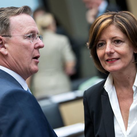 Bodo Ramelow (Die Linke), Ministerpräsident von Thüringen, und Malu Dreyer (SPD), kommissarische Co-Parteichefin und Ministerpräsidenten von Rheinland-Pfalz