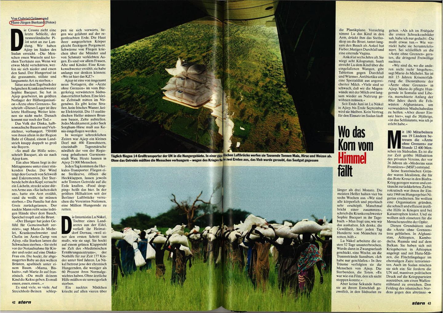 stern September 1998: Reportage von Gabriel Grüner über den Hungertod im Südsudan