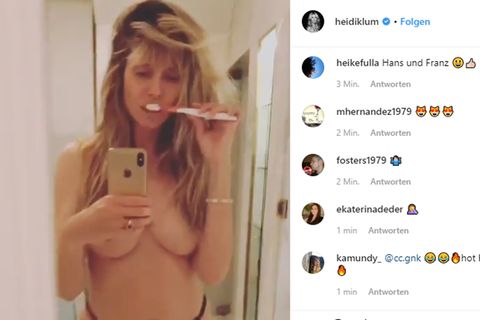 Heidi Klum putzt Zähne