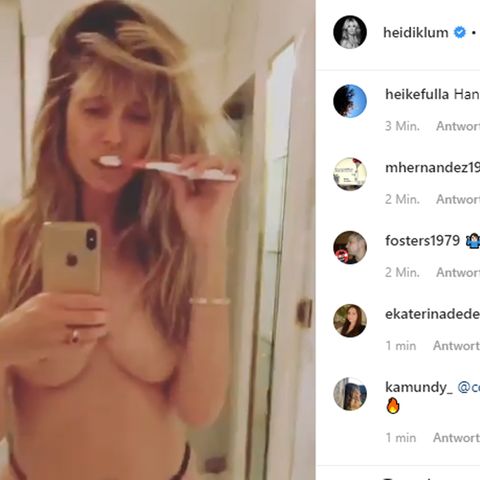 Heidi Klum putzt Zähne