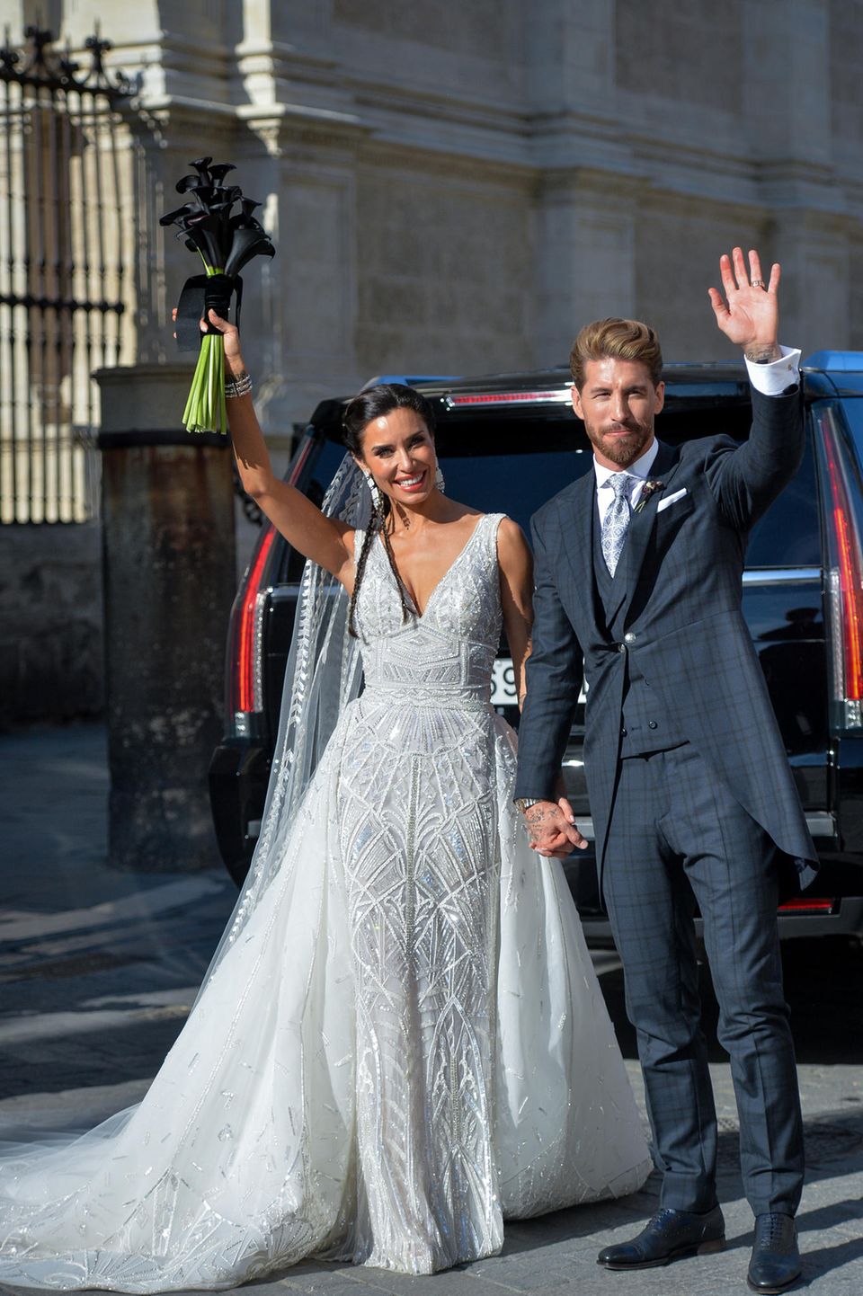 Sergio Ramos und Pilar Rubio Nach der Trauung posierten Sergio Ramos und Pilar Rubio