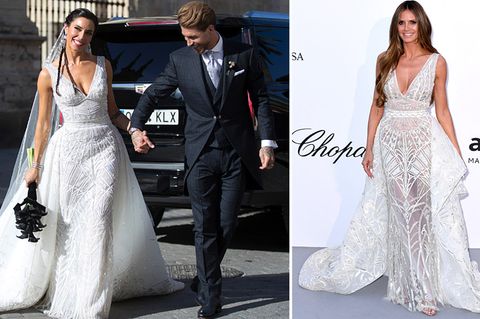Pilar Rubio und Heidi Klum tragen das gleiche Kleid