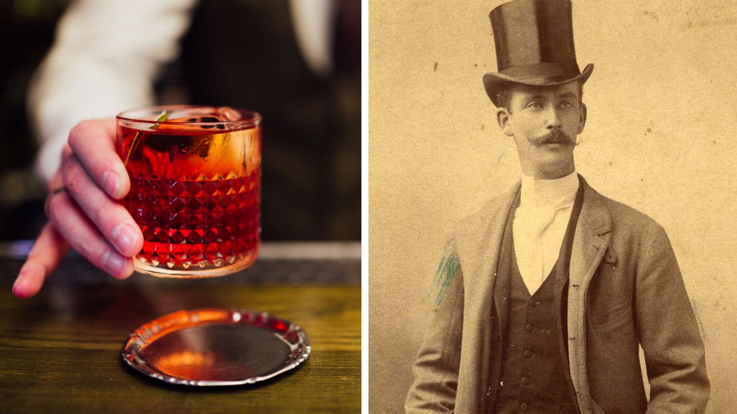 Ein Negroni wird serviert und der Graf Negroni.