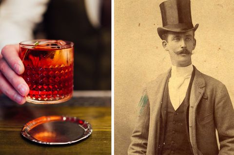 Ein Negroni wird serviert und der Graf Negroni.