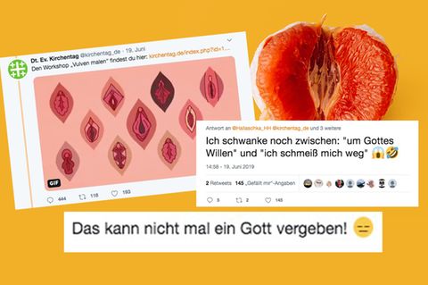 Tweets und Reaktionen auf den Workshop Vulva malen