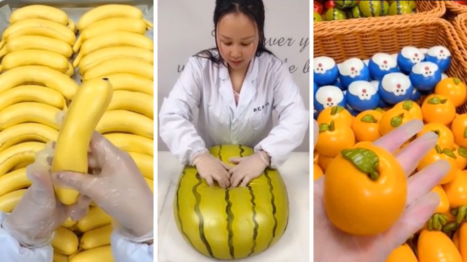 Fake-Früchte: Bananen, Wassermelone oder Mandarinen Fake-Früchte: Bananen, Wassermelone oder Mandarinen