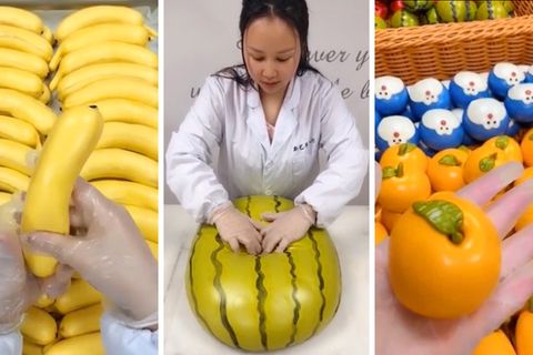 Fake-Früchte: Bananen, Wassermelone oder Mandarinen
