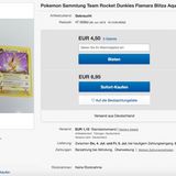 Screenshot einer Pokémon-Karten-Auktion auf Ebay