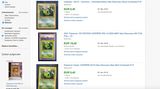 Screenshot von Ebay-Auktionen zur speziellen Pokémon-Karte Raupy