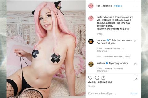 Instagram-Star Belle Delphine hat für ihre Follower einen besondern Pornhub-Account erstellt