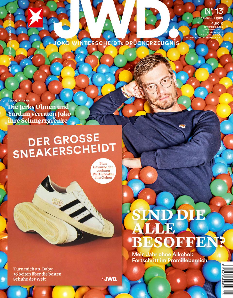 JWD. Joko Winterscheidts Druckerzeugnis Joko Winterscheidt auf dem Cover der JWD, Ausgabe 13