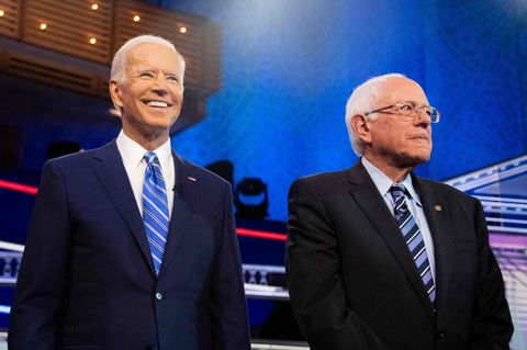 US-Wahl 2020: Joe Biden (l.) und Bernie Sanders beim zweiten TV-Duell der demokratischen Kandidaten 