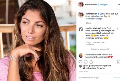 Dieter Bohlen postet Bild von Carina auf Instagram