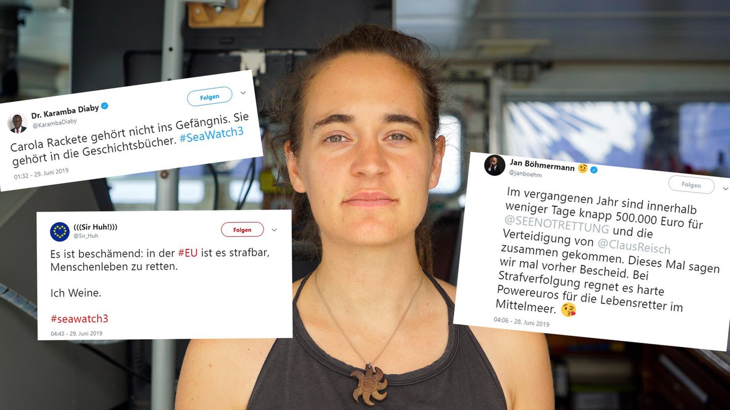Carola Rackete, Kapitänin der "Sea Watch 3", erfährt auf Twitter viel Solidarität