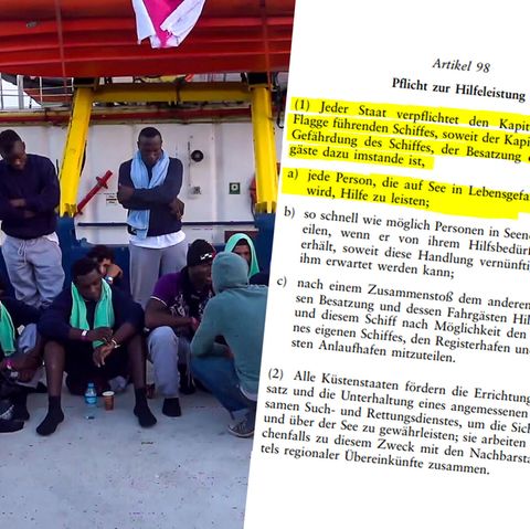Einige der von der "Sea-Watch 3" aus Seenot geretteten Menschen
