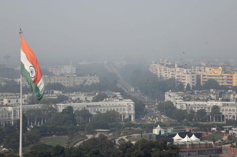 Blick über Indiens Hauptstadt Neu-Delhi